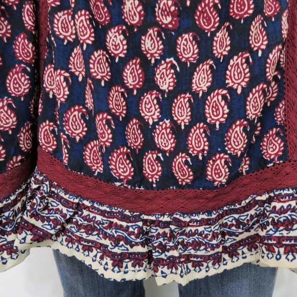 House Of Harlow 1960 Long Indian Blouse XS - Picture 2 of 3